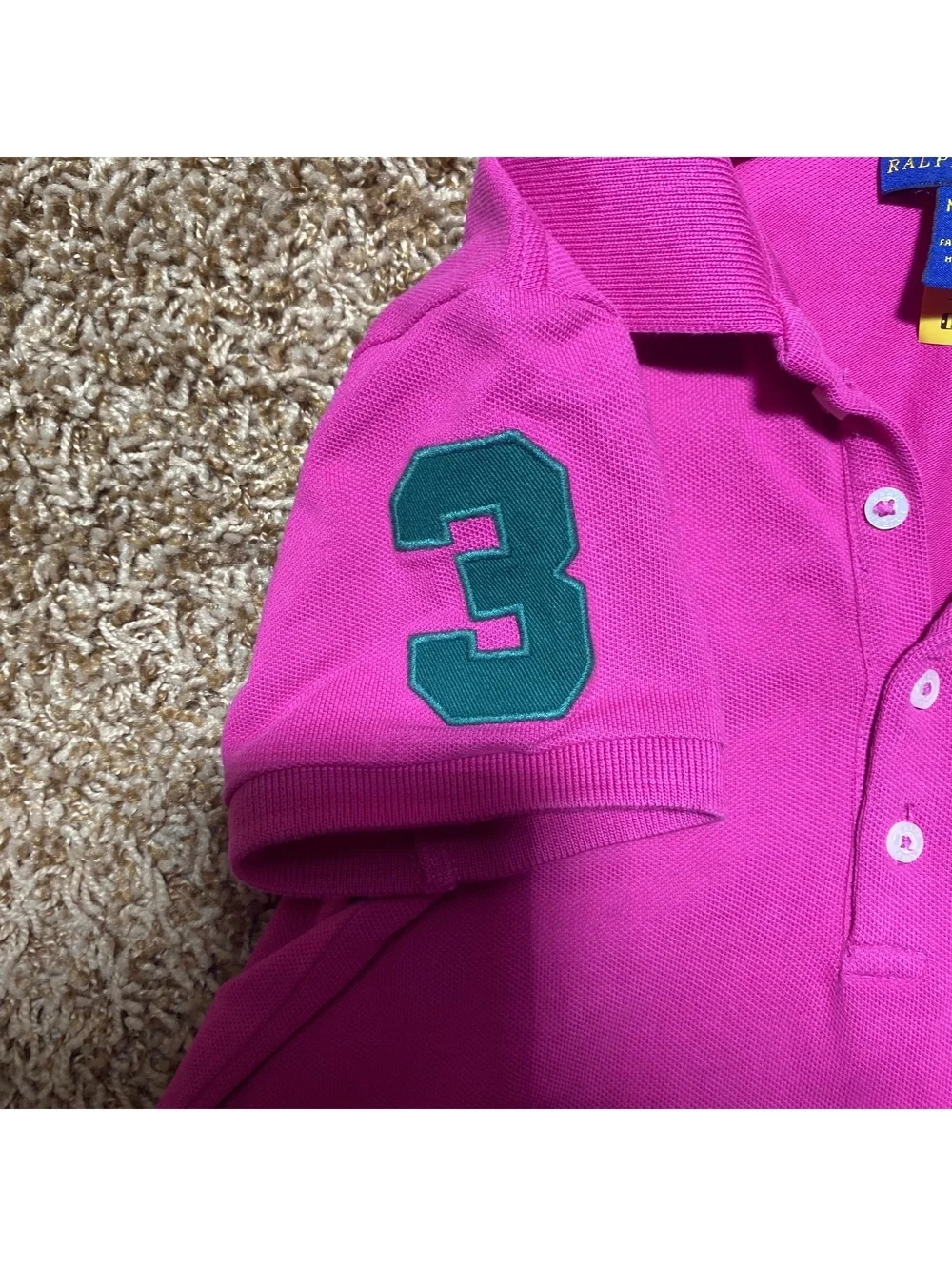 Polo Ralph Lauren Pink Polo Shirt Big Pony Size M(8-10)